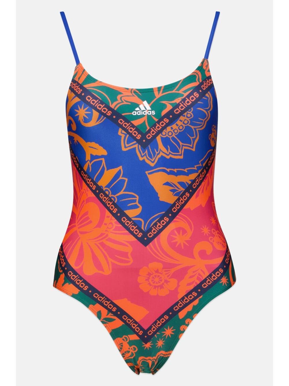 Adidas X Farm Rio One Piece Swimsuit Bathing Suit Technical Athletic Floral Sz M